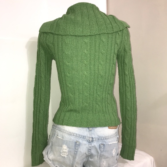 Majora Green Cable Knit ButtonDown Fitted Cardigan - Picture 6 of 11